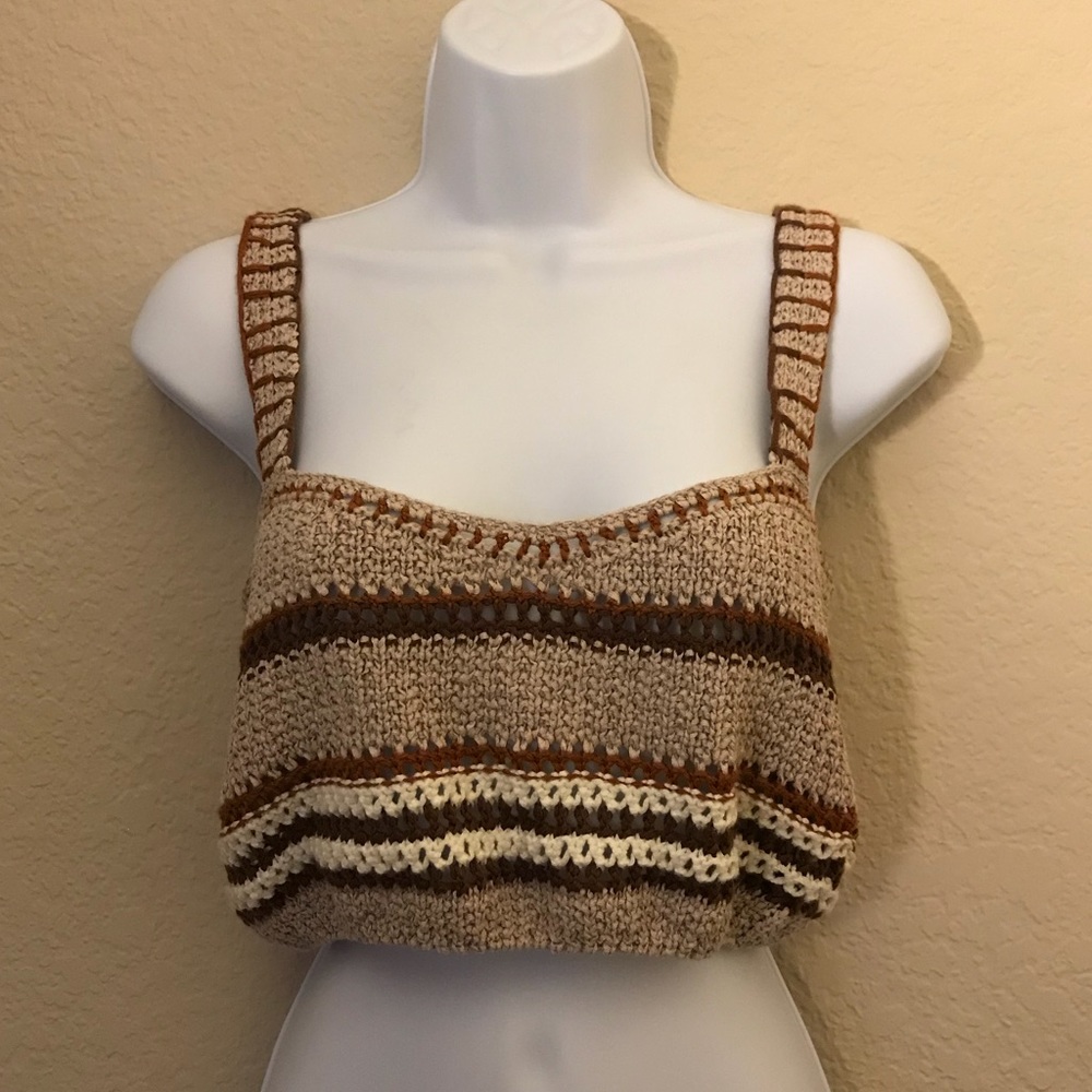 Zara Knit Tank Top Stripe Pattern sz Medium